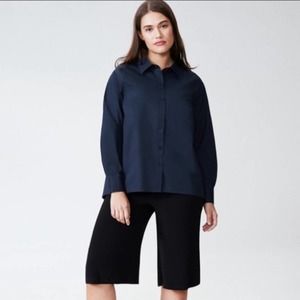 Universal Standard canna poplin shirt blue 10 12